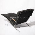 Cadair Lolfa Black Chaise Modern